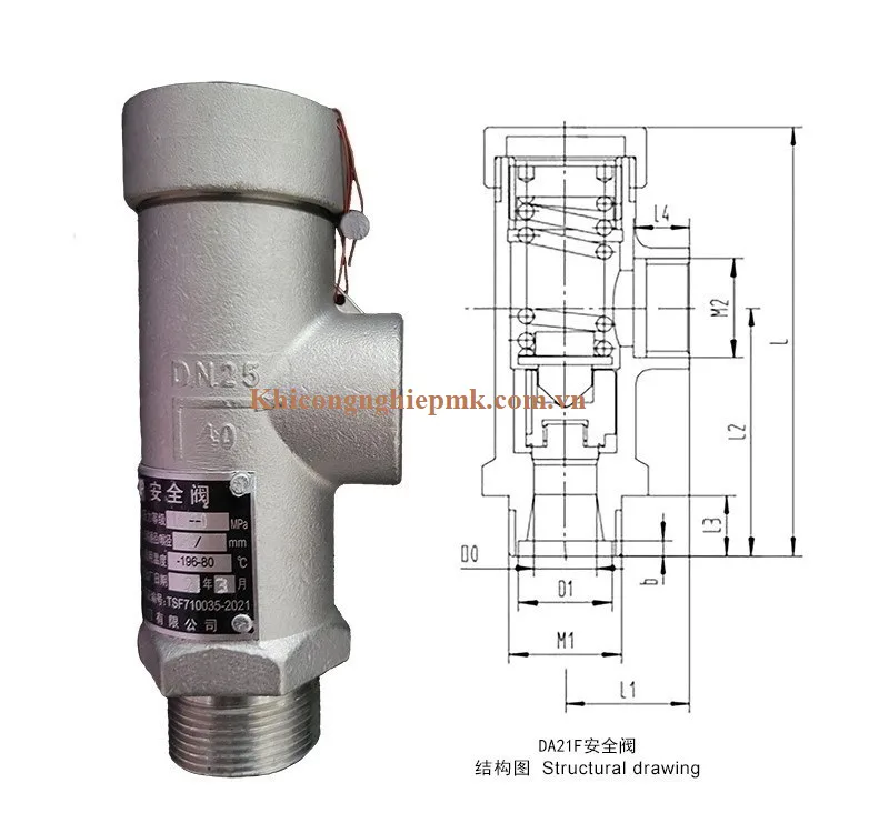 Van an toàn chịu lạnh DN25 - 2.4Mpa